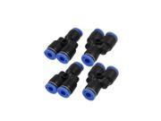 Unique Bargains 4 Pcs 4mm Y Union Push in to Connect One Touch Fittings