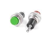 Unique Bargains 2 Pcs Red Green Cap Momentary Pushbutton Doorbell Tactile Switch