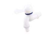 Threaded Head 12mm Dia Outlet White Blue Plastic Water Tap Faucet