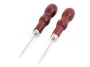 Unique Bargains Home Metal Tapered Needle Shoes Stitch Sewing Awl Burgundy 2 Length 2 Pcs