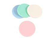 4 in 1 Pink Green White Round Sponge Cosmetic Cleaner Powder Puff Set