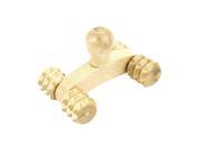 Unique Bargains 4 Wheels Full Body Relax Wooden Handheld Massager Massage Roller