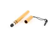 3.5mm Anti Dust Plug Round Tip Alloy Mobile Phone Stylus Touch Pen Gold Tone