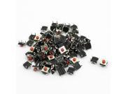 100Pcs Red Button SPST NO Momentary Tactile Tact Switches 6 x 6 x 3.4mm