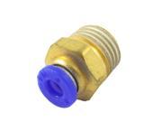 Unique Bargains 4mm Round Hole 13mm Male Thread Straight Push in Tube Pneumatic Quick Fitting