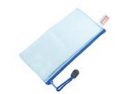 Unique Bargains 190x100mm Zip Up Files Folders Holder Bag Blue for A6 Paper
