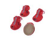 Unique Bargains 2 Pairs Rubber Sole Red Mesh Sandals Yorkie Chihuaha Dog Shoes Size S