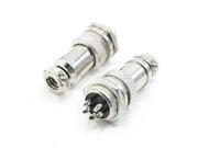 Unique Bargains Panel Power Chassis 16mm 5Pin Metal Aviation Connector Plug x 2
