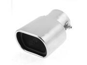 Unique Bargains Car Rectangel Outlet Stainless Steel Bending Exhaust Muffler Pipe Silver Tone