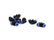 Unique Bargains 6mm to 6mm One Touch Pneumatic Pipe Quick Fittings Black Blue 7pcs