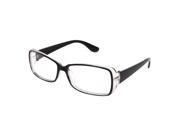 Unique Bargains Lady Black Plastic Frame Single Bridge Rectangle Lens Spectacles Plain Glasses