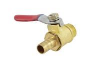 Unique Bargains Red Lever Handle 13mm Male Thread to 7mm Hose Tail Water Air Gas Ball Valve