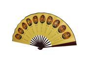 Foldable Authentic Chinese Bamboo Ribs Fabric Hand Fan 23 3 5 Width