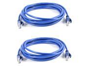 2pcs RJ45 Cat5e Cat6 High Speed Ethernet LAN Network Patch Cable Blue 9.8Ft