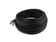 Unique Bargains 11mm Width Car Audio Sleeving Braided Polyester Cable Cover Protector Black