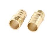 Unique Bargains 2 x Straight 1 2PT Thread to 19mm Hose Barb Chrome Plated Brass Quick Connector