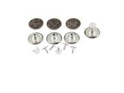 7 Pcs Metal Letters Carved Jeans Buttons Tack Silver Tone 0.8 Dia