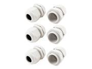 Unique Bargains White Plastic M20 x 1.5 Waterproof Cable Glands Joints 6 Pcs