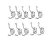 Unique Bargains 10pcs Zinc Alloy Door Wall Mount Towel Hat Clothes Coat Hanging Hooks