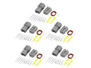 Unique Bargains 5 Kits Wire Connector Plug in 6 Pin Waterproof Weather Proof Electrical Car Gray