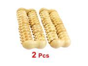 Unique Bargains 2pcs Body Care Wooden Wheel Hand Massager Roller Manual Massager Tool