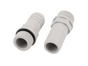 Unique Bargains 2Pcs Plastic 3 8 BSP Pipe Adapter to 14mm Barbed Hose Straight Connector Joiner