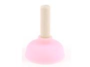 Unique Bargains Wood Rubber Suction Plunger Sucker Holder Support Pink for Mp4 Mobile Phone
