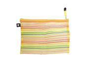Multicolor Stripe Print Meshy Style File Bag Holder