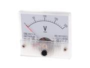 White Plastic Fine Adjustable Dial DC 0 200V Panel Voltmeter