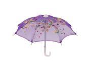Unique Bargains Handmade Wedding Sequin Decor Cotton Lace Mini Parasol Children Umbrella Purple