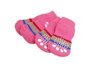 Unique Bargains L Size Durable Stylish Crown Pattern Dog s Pink Socks