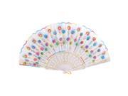 Unique Bargains Multicolor Sequins Accent Chinese Screen Style Handle Folding Hand Fan for Lady