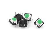 Unique Bargains 5 Pcs 12x12x7mm Momentary 4pin Green Lamp Push Button Tact Switches