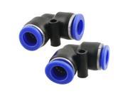 Unique Bargains 2 Pcs Pneumatic 10mm to 10mm Right Angle Quick Fittings Connector