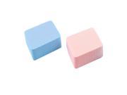 Unique Bargains 2pcs Pink Blue Rhomb Sponge Powder Puffs Cosmetic Tools for Women