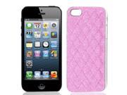 Unique Bargains Pink Glitter Powder Argyle Pattern Back Case Cover Shell for iPhone 5 5G 5th