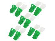 Unique Bargains 10 Pcs Green Clear Plastic ID Card Holder Name Badge Clips Clamps