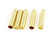 Unique Bargains 5 Pieces Gold Tone Metal Bullet Plug Female Connector 4mm