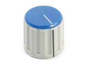 Unique Bargains 6mm Split Shaft White Mark Blue Cap Rotary Potentiometer Control Knob KN115