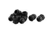 10 Pcs PG19 Black Plastic Outdoor Network Cable Bulkhead Seal Glands Connectors