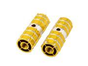 8mm Female Thread Gold Tone Anti slip Solid Bicycle Axle Foot Pegs 2 Pcs