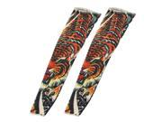Unique Bargains 1 Pair Summer Stretchy Unisex Tiger Pattern UV Sun Protection Tattoo Arm Sleeves