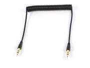 3.5mm Male to 3.5mm Male Plug Audio Stereo Coil Spring Cable Black 14