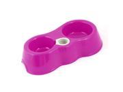 Unique Bargains Puppy Dog Cat Pet Plastic Water Automatic Feed Bowl Dinner Food Feeder Basin Fuchsia