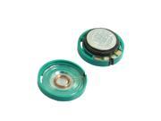 2 x Green Plastic Shell Round Slim External Magnet Speaker 0.8 8 Ohm 0.25W
