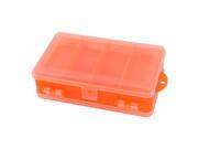Orange Clear 10 Components Coin Battery Storage Organizer Holder Case