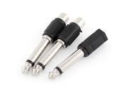 3Pcs 6.25mm Male Plug to 3.5mm Female Jack Stereo Adapter Converter