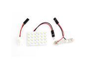 Unique Bargains White 24 LED 1210 SMD Dome Lamp Panel w T10 Festoon Adapter for Auto