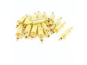 Unique Bargains 15 x Gold Plated Spring End 3.5mm Mono Plug Audio Cable Adapter Coupler