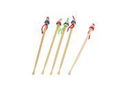 Unique Bargains Bamboo Ear Pick Spoon Curette Ear Wax Remover Cartoon Doll Decor 5 Pcs